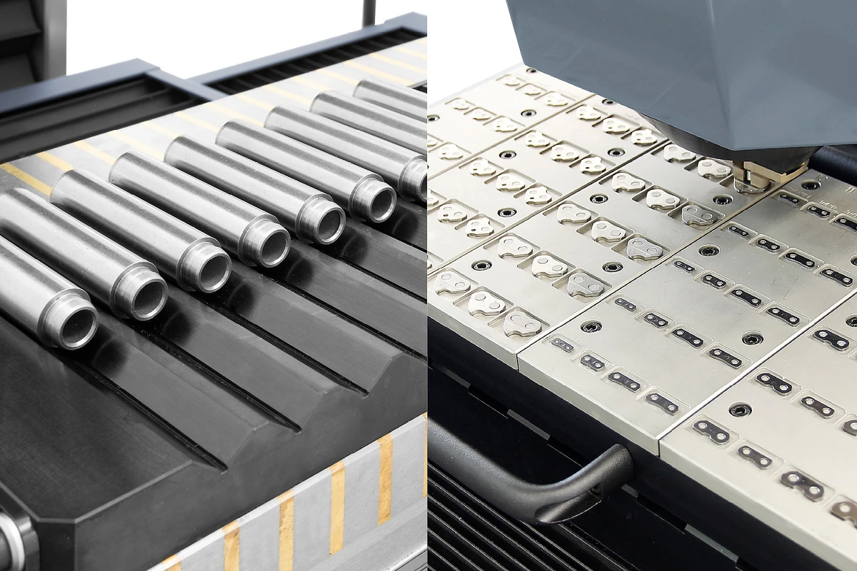 as muestras idénticas pueden configurarse en el software a escala como un modelo en 3D.